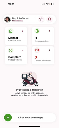 Android application Kaua'i para Entregadores screenshort
