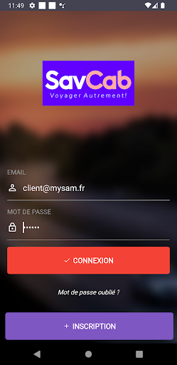 Android application SavCab screenshort