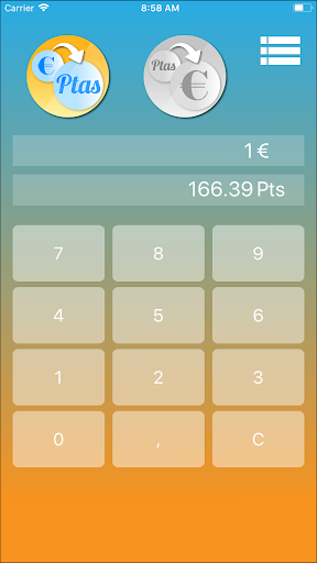 Android application Conversor Peseta-Euro Plus screenshort