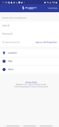 Android application BFSB Mobile screenshort