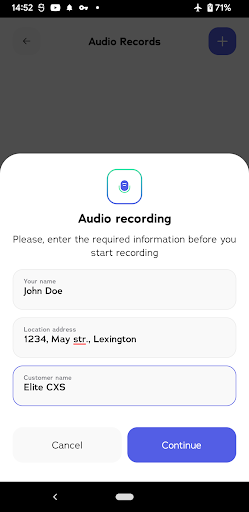 Elite CXS shop recorder Screen 3