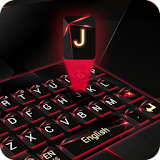 red laser dark keyboard future glass neon icon