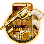 Cover Image of Download Western Gold Gun Keyboard Theme 1.0 APK