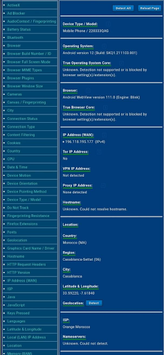system device info Screen 3