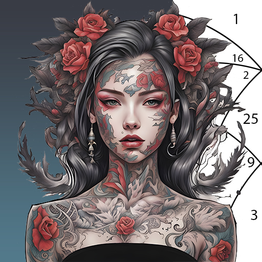 Tattoo Game - Color By Number  Icon