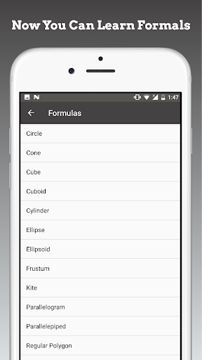 Screenshot of Area and Volume Calculator