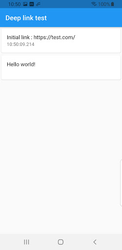 Android application deep link sample screenshort