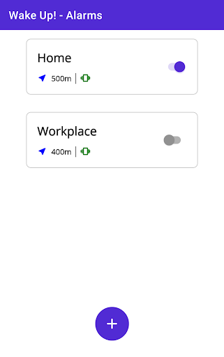 Android application Wake Up! Location based alarm screenshort