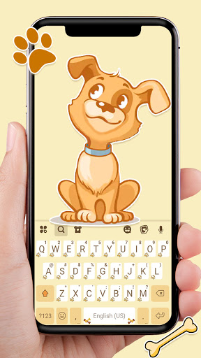 Android application Yellow Paws Keyboard Backgroun screenshort