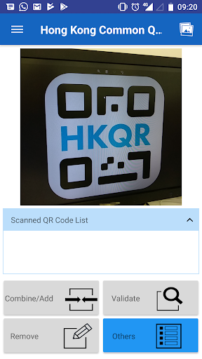 Android application Hong Kong Common QR Code screenshort