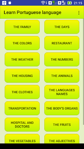 Android application Learn Portuguese language screenshort