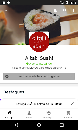 Android application Aitaki Sushi Culinária Japones screenshort