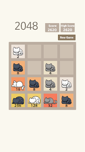 2048 Merge Numbers Cat Edition