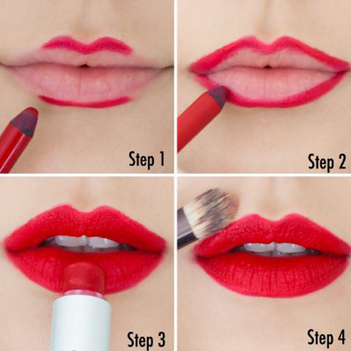 Red Lip Makeup Look Logo