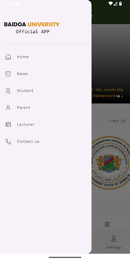 Android application Baidoa University screenshort