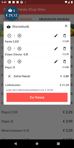 Getränke Shop Screen 3