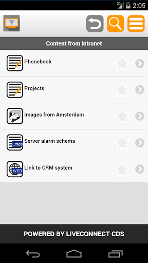 Android application LiveConnect Mobile Viewer screenshort