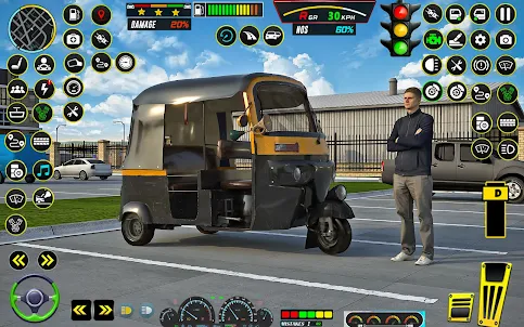自動人力車トゥクトゥク ゲーム 3D