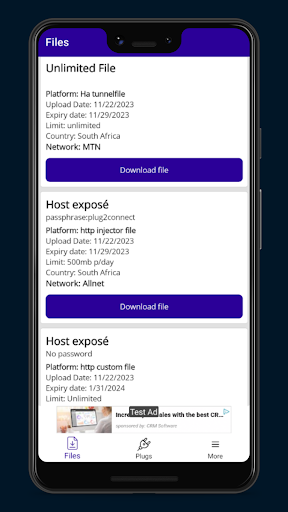 Android application Freenet Files and Plugs screenshort