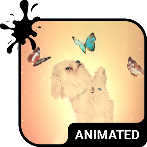 Playful Dog Animated Keyboard + Live Wallpaper
