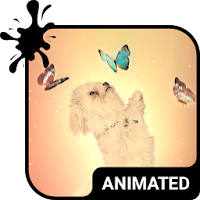 Playful Dog Animated Keyboard + Live Wallpaper