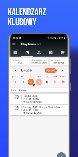 Android application PlayTeam screenshort
