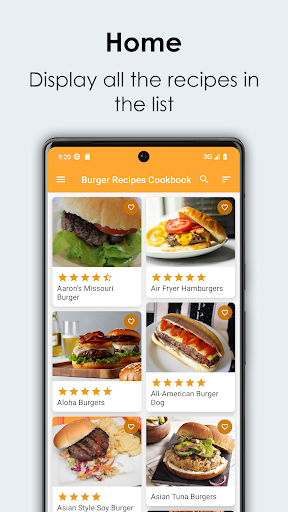 Android application Burger Recipes Cookbook screenshort