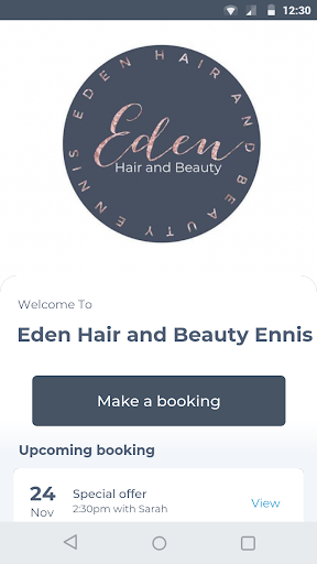 Android application Eden Hair and Beauty Ennis screenshort