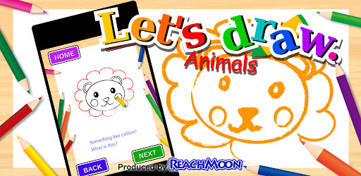 Android application Let's draw. Animals screenshort
