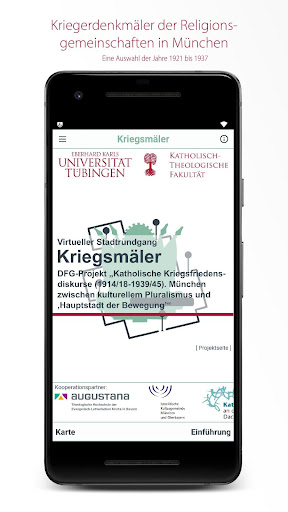 Android application Kriegsmäler in München screenshort