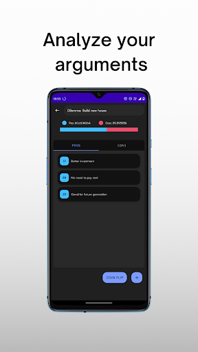 Pros Cons: Decision Making Screen 3