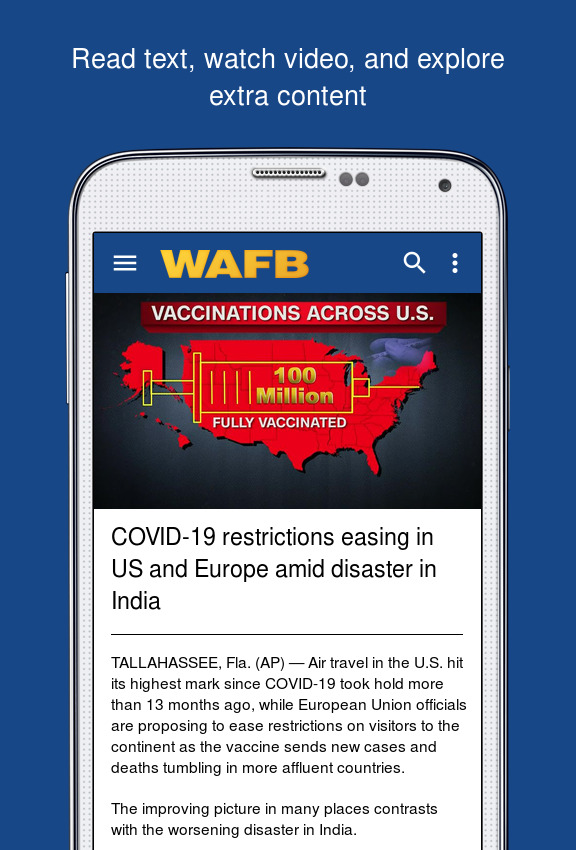 Android application WAFB Local News screenshort