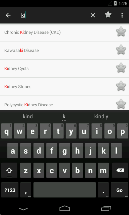 Android application Childhood diseases screenshort