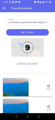 Android application Thread Video Downloader screenshort