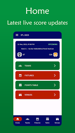 Android application IPL 2023 - Schedule & Updates screenshort