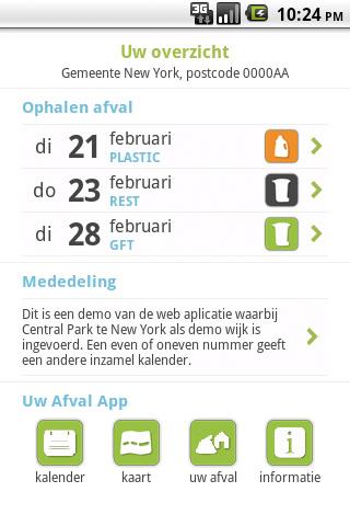 DeAfvalApp Screen 2