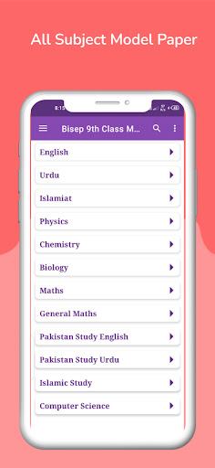 Bisep 9th Model Paper 2023 Screen 3