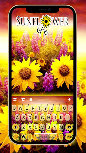 Android application Sunflower Garden Keyboard Back screenshort