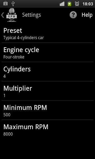 Acoustic Tachometer (RPM) Screen 2