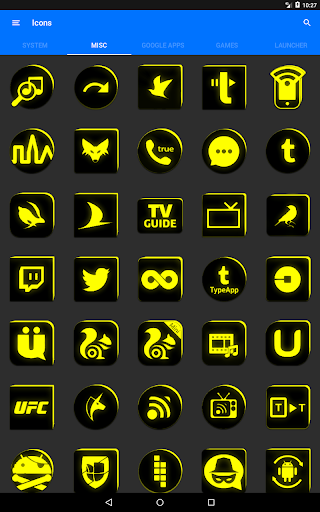 Flat Black and Yellow IconPack