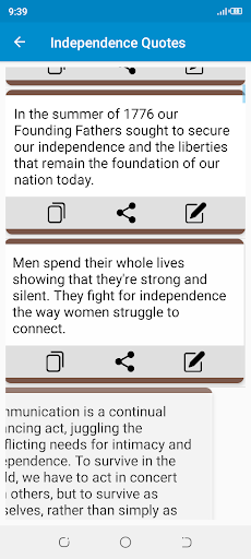 Independence Quotes App Screen 2