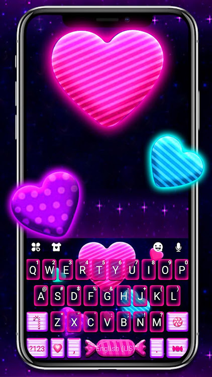 Neon Candy Hearts Theme - 8.7.1_0614 - (Android)