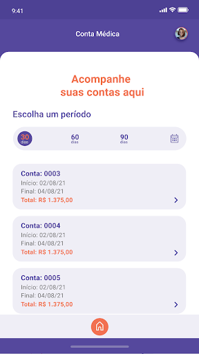 Android application BP: app do paciente screenshort
