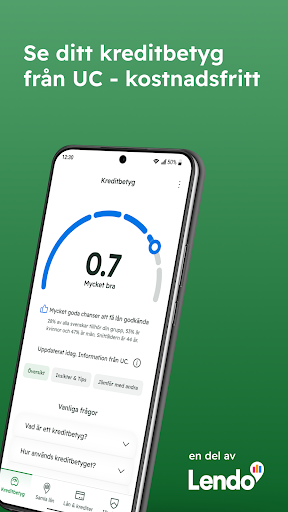 Android application Kreddy - se ditt kreditbetyg screenshort