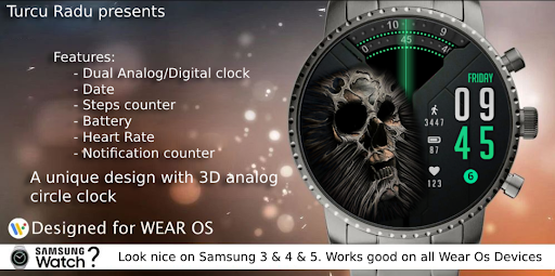 A 3D Skull Watch Face Screen 2