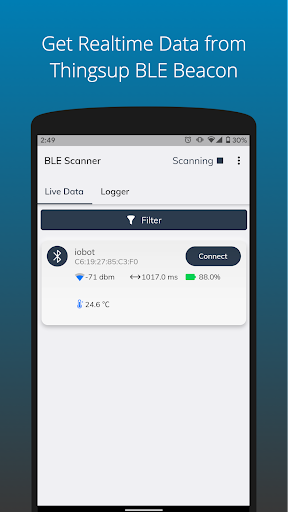 Thingsup BLE Beacon Scanner an Screen 2