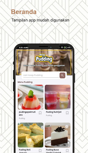 Android application resep puding lengkap offline screenshort
