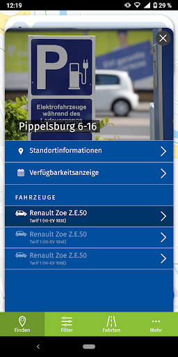 EVI e-carsharing Screen 3