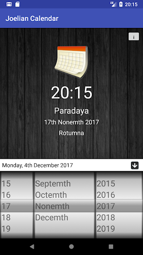 Joelian Calendar Screen 3