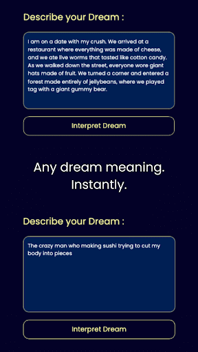 Android application Dream Interpretation AI App screenshort